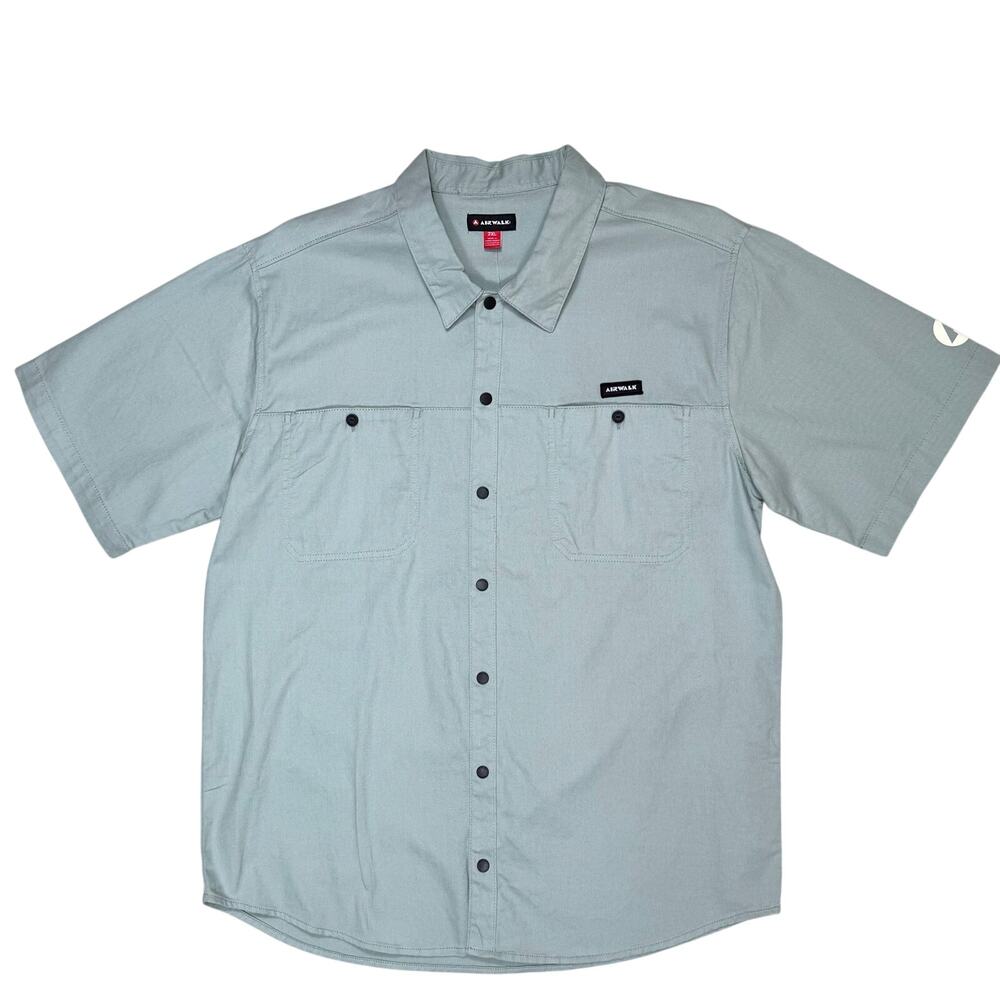 NEW Airwalk Button Down Shirt Mens 2XL Casual Shirt w/Skull NWT